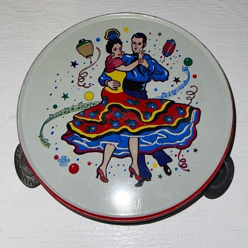 Vintage Metal Toy Tambourine